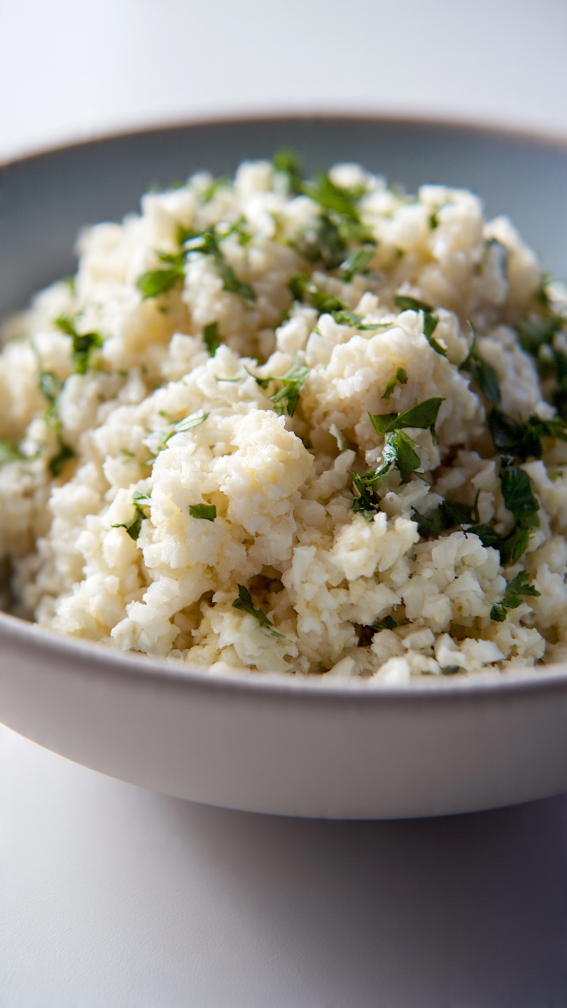 Cauliflower Rice with Mushrooms and Spinach