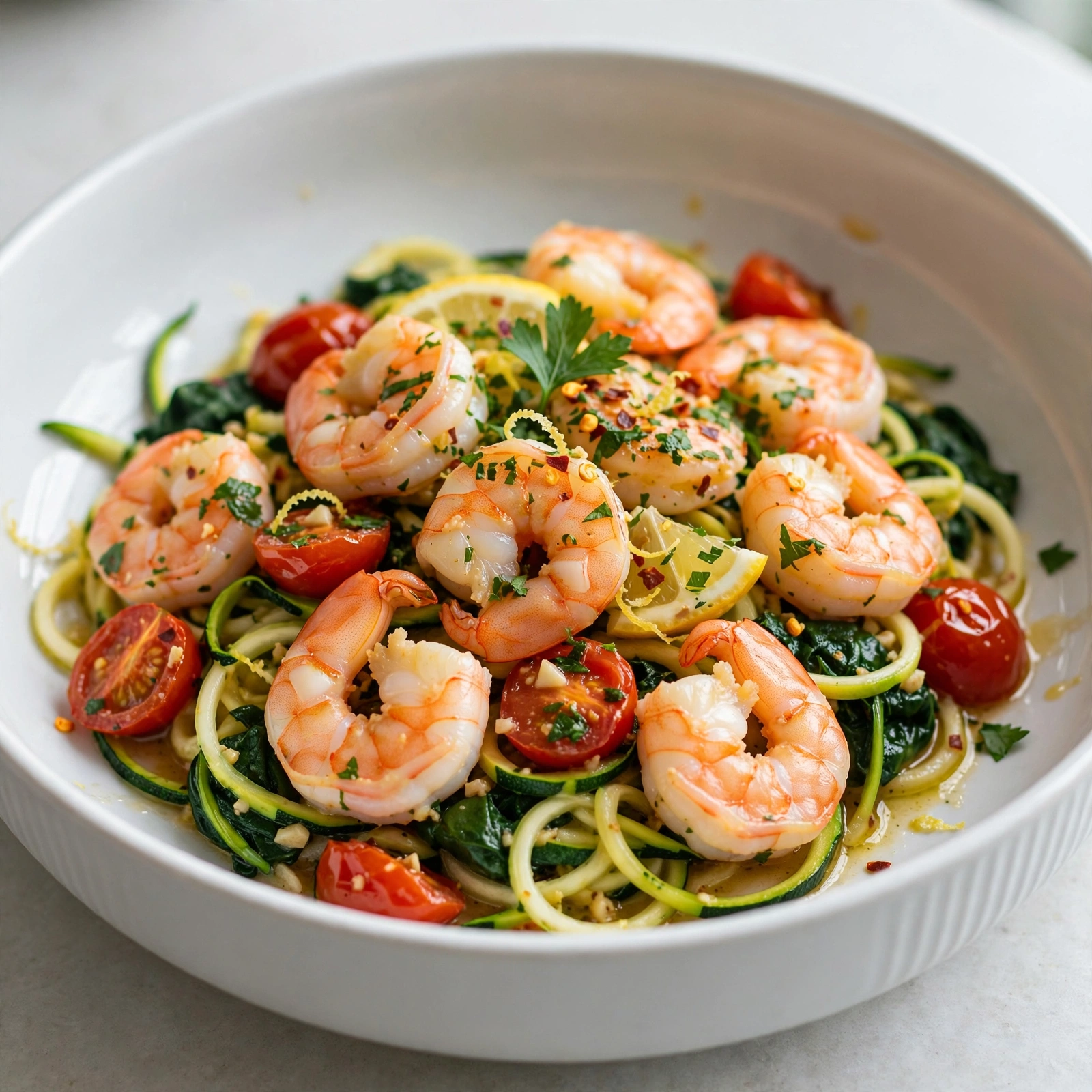 Healthy Shrimp Scampi