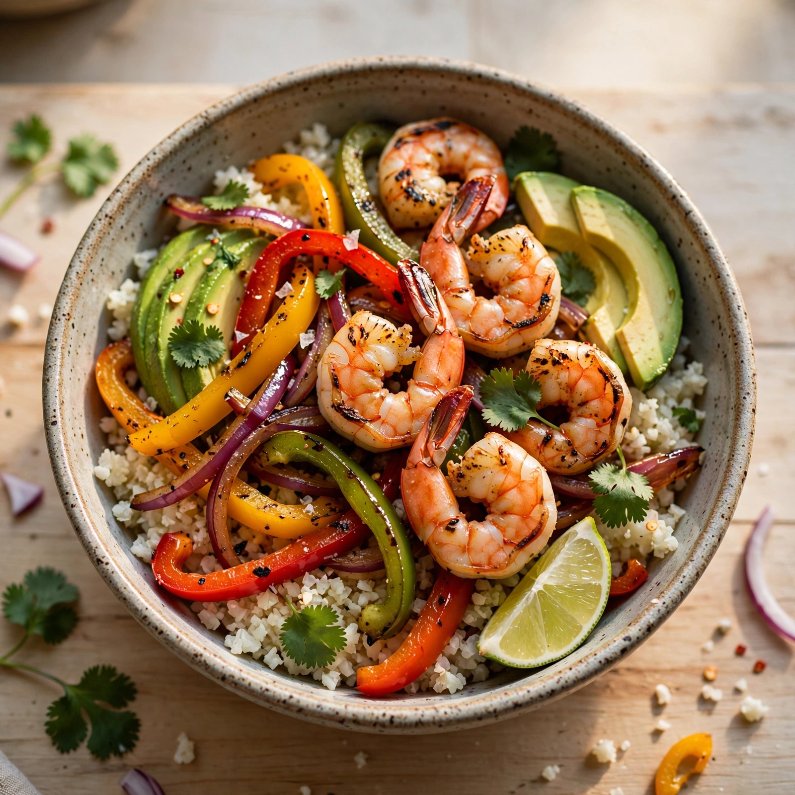 Keto Shrimp Fajita Bowls